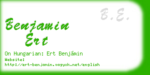 benjamin ert business card
